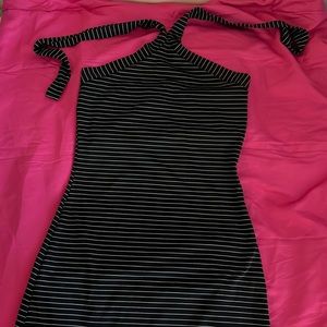 Black pin striped dress top goes all around your back